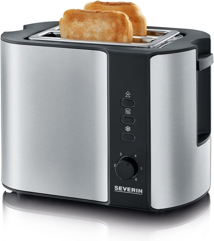 SEVERIN WK 3468 Glas-Wasserkocher (ca. 2.200 W, 1 L) edelstahl/schwarz & Automatik-Toaster, Inkl. Br