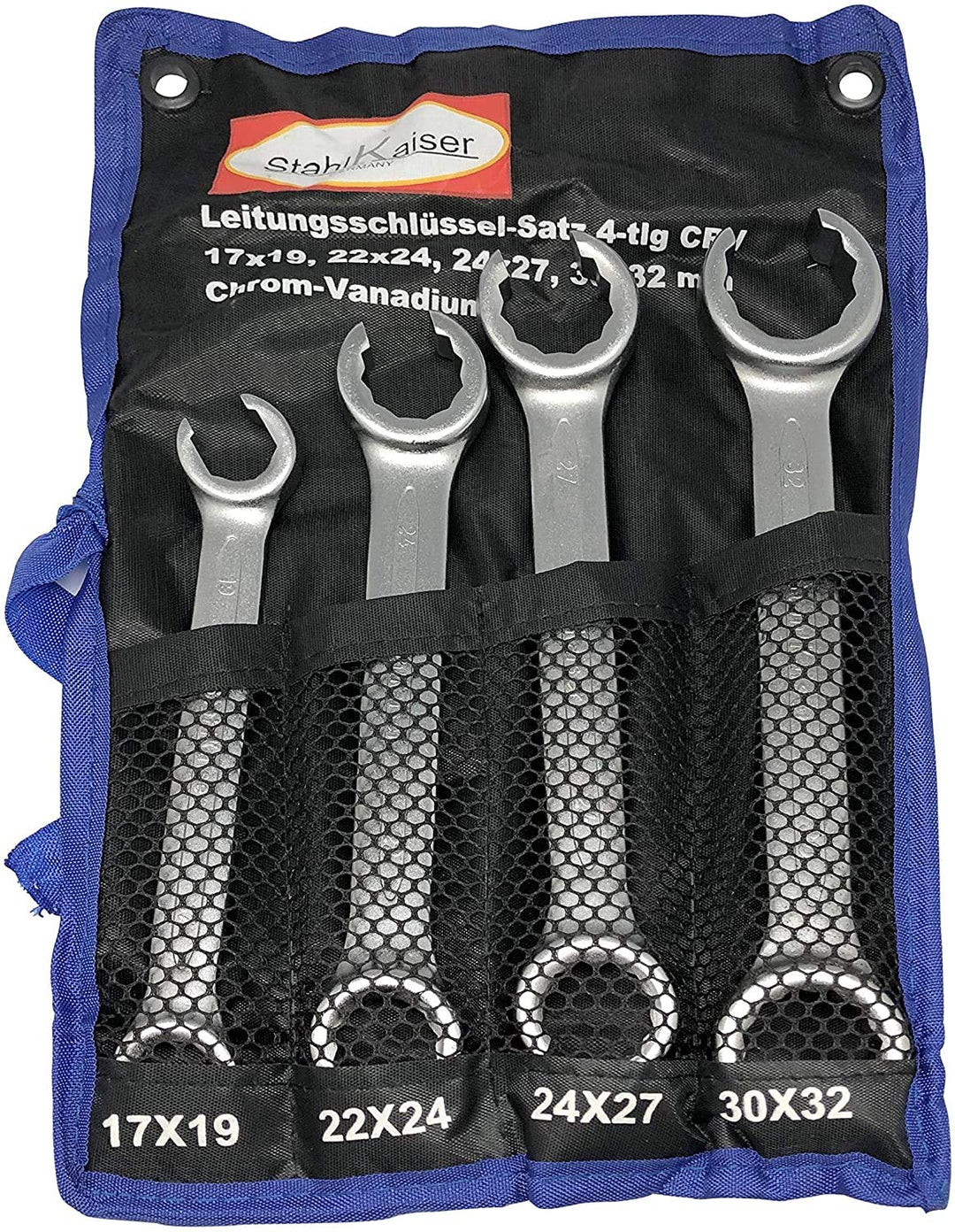 Extra Grosse 4 tlg Set offene Ringschlüssel Hydraulik-Rohr-Leitungsschlüssel Doppel-Ringschlüssel-Sa