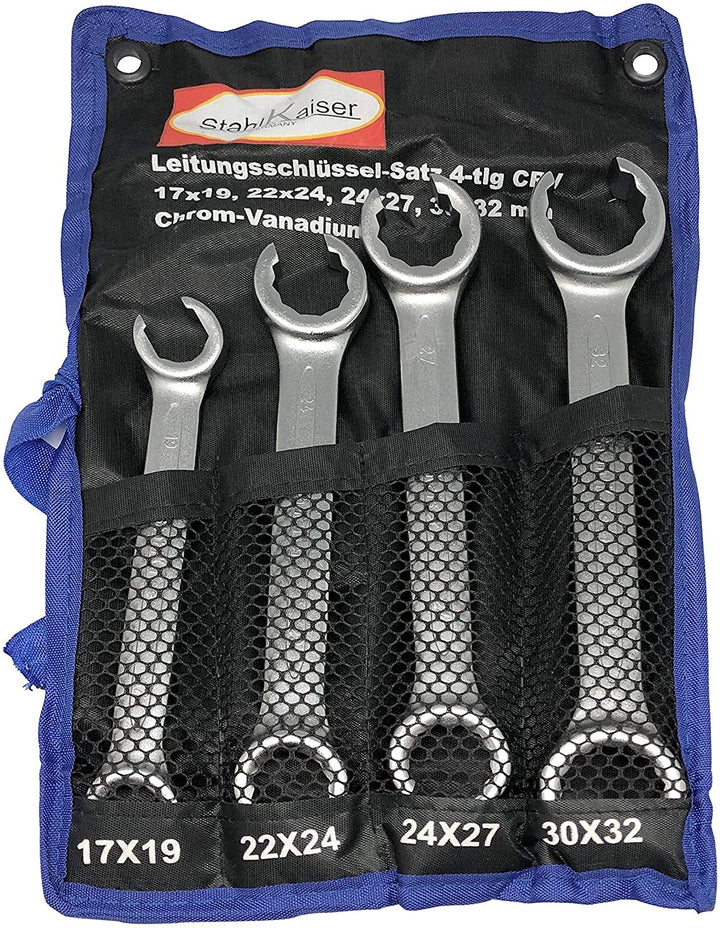 Extra Grosse 4 tlg Set offene Ringschlüssel Hydraulik-Rohr-Leitungsschlüssel Doppel-Ringschlüssel-Sa