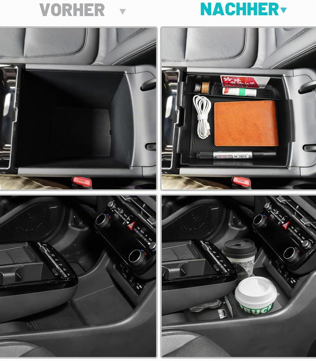 CDEFG [2 Stück] Kompatibel mit Hyundai Tucson NX4 2025 2026 Facelift Mittelkonsole Organizer + Armle