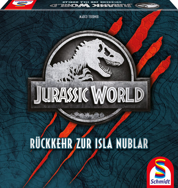 Schmidt Spiele 49389 Jurassic World, Rückkehr nach Isla Nubar, Deckbuilding und Brettspiel, bunt Sin