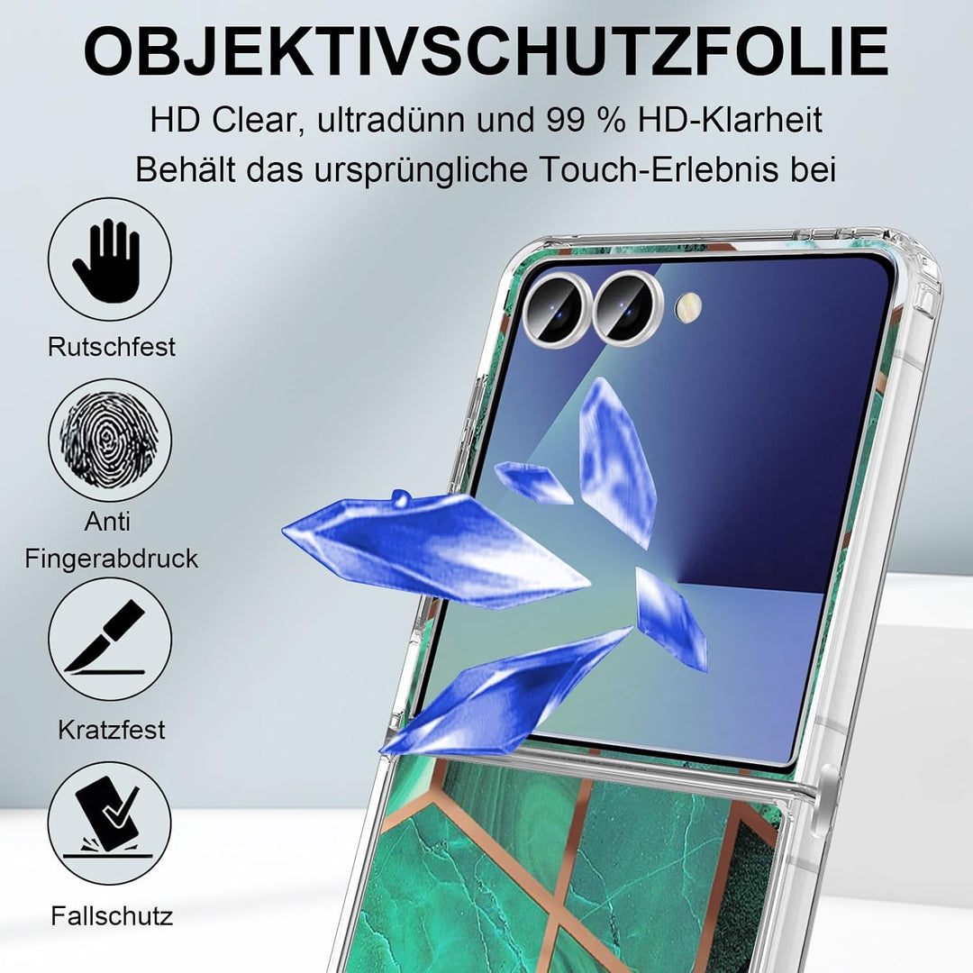Handyhülle für Samsung Galaxy Z Flip 7 Hülle Silikon Dünn Slim Marmor Bunt Muster Motiv Z Flip7 Hand