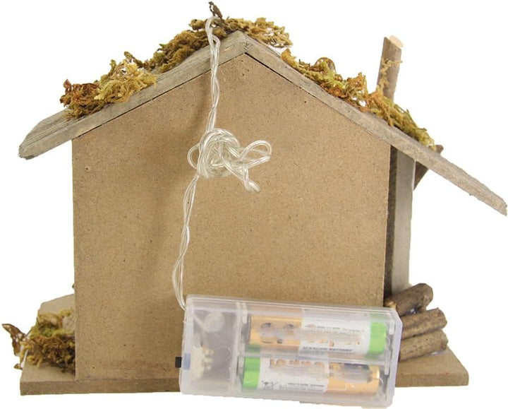 FADEDA Stall Edeldorf mit Licht/Höhe:13 cm/handbemalt/detailgetreue Krippen Figuren - Weihnachten Ti