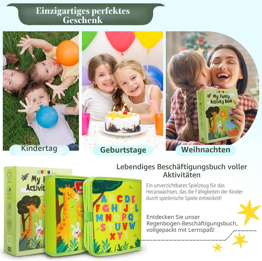 Busy Board Montessori Spielzeug ab 1 Jahr, 22-in-1 Interaktives Activity Board für Kleinkinder, Früh