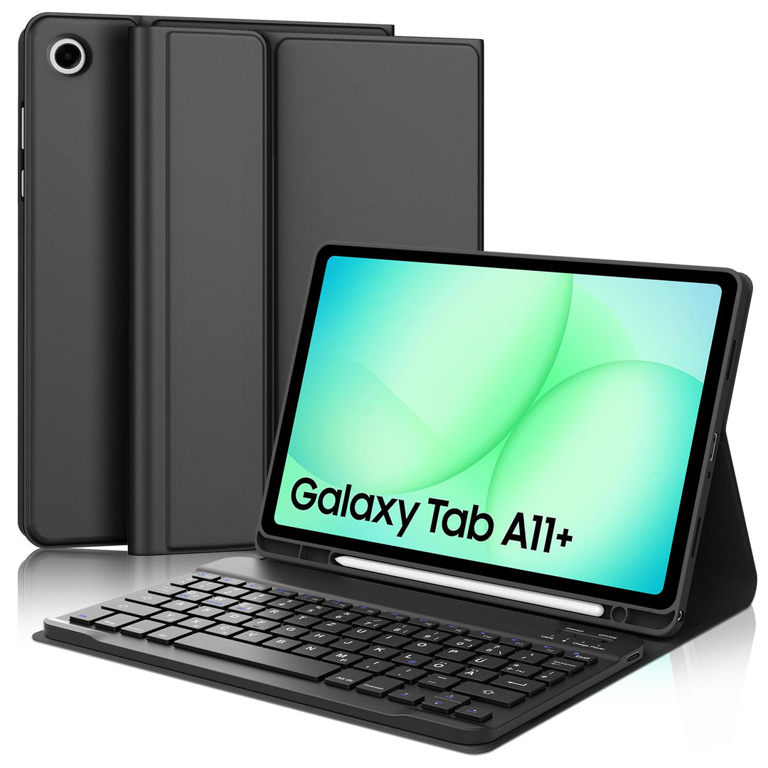 IVEOPPE Hülle mit Tastatur für Samsung Galaxy Tab A11 Plus 11 Zoll 2025, Tastatur für Samsung Teblet