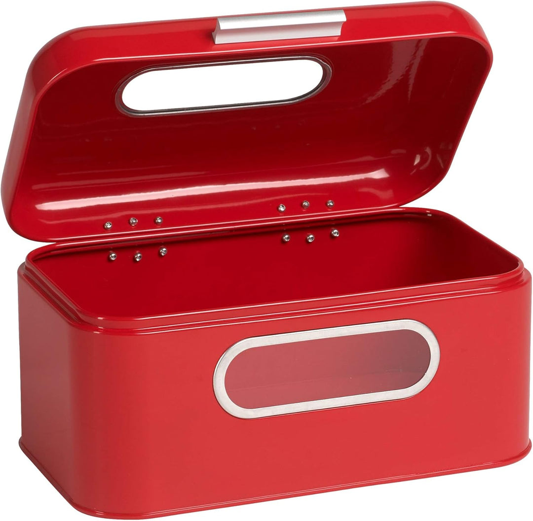 Echtwerk Brotkasten, Retro-Brotbox aus Metall mit Sichtfenster, Platzsparende Aufbewahrungsbox, Brot