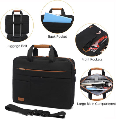 LOVEVOOK Laptoptasche 15.6 Zoll Herren Wasserdichte Laptop Tasche Aktentasche Notebooktasche für Bus