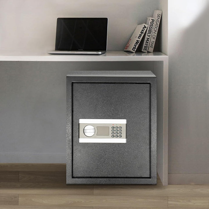 45L Safe Tresor Feuerfest Klein für Zuhause, Digitaler Tresor mit Herausnehmbares Regal & Alarmanlag