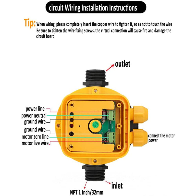 ZYIY Automatischer Elektronischer Druckschalter 1.1kw Wasserpumpe Druckschalter Elektrischer Control
