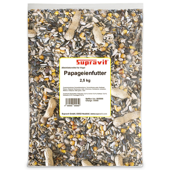 Supravit Papageienfutter 2,5kg – Premium Futtermischung für Papageien Aller Arten | Saaten- & Körner