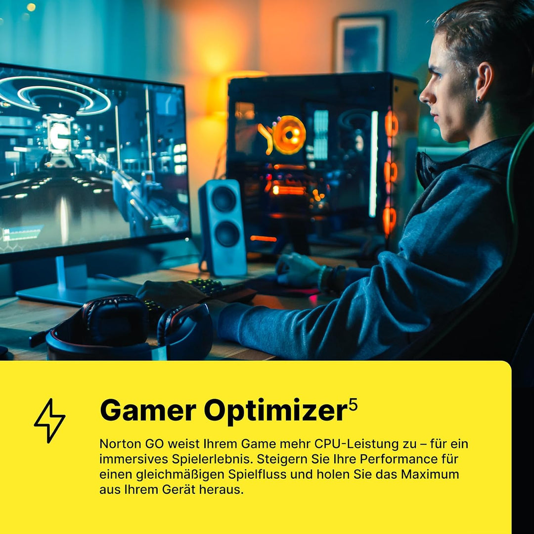 Norton 360 for Gamers 2021, Cybersicherheit für PC-Gamer, Mac oder Mobilgerät |3 Geräte| 1 Jahr | PC