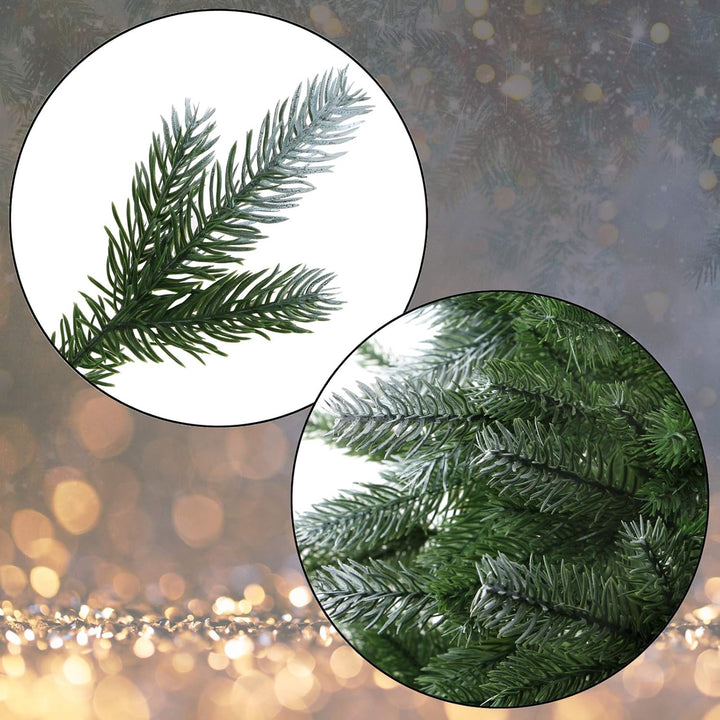 BB Sport Luxus Christbaum 240 cm Dunkelgrün-Puderzucker künstlicher Weihnachtsbaum PE/PVC Spritzguss