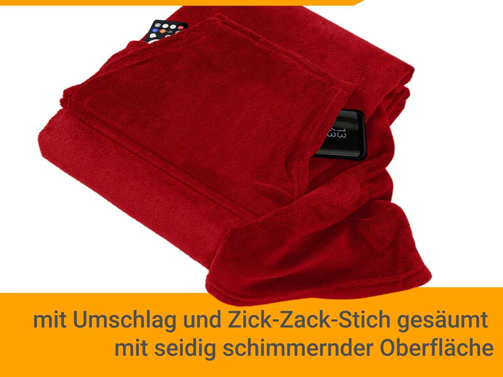 npluseins Decke mit Ärmeln Geschenke für Frauen und Männer 130x180 cm TV Deckenpullover Kuscheldecke