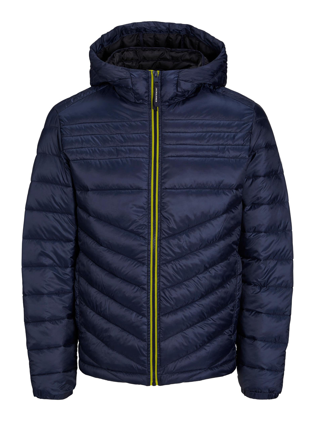 JACK & JONES Male Steppjacke Steppjacke S Navy Blazer/Detail:safety Yellow Contrast Zip, S Navy Blaz