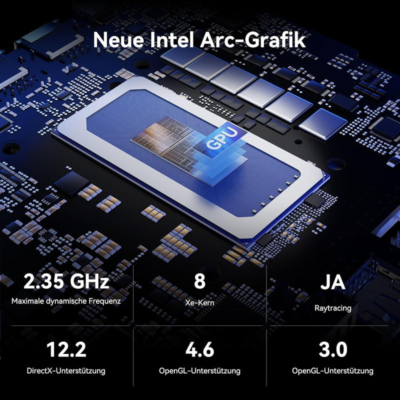 GEEKOM AI Mini PC GT1 Mega - Intel Core U7 155H,16 Kerne 22 Threads, Bis zu 4.8GHz, 2.5Gbps Dualer L