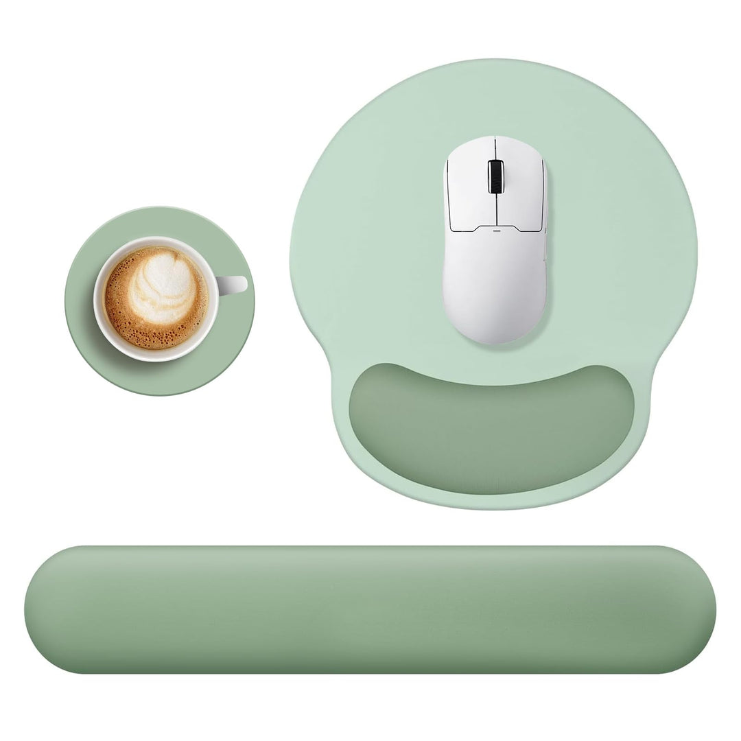 3-in-1 Mauspad und Handballenauflage Set, Ergonomisches Mauspad mit Handauflage, Memory-Schaum, ruts