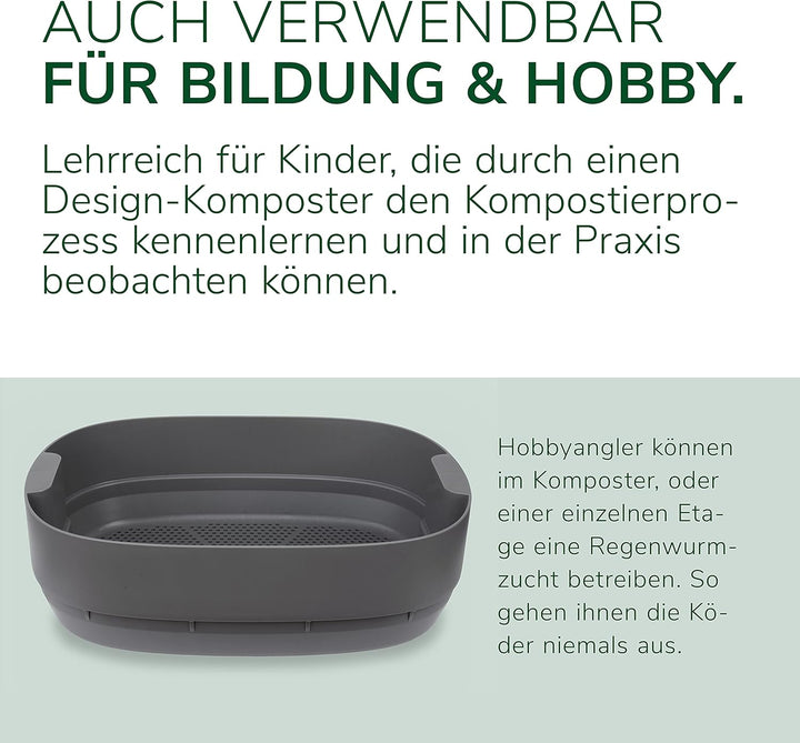 Natursache Ersatzetage für Design-Komposter/Wurmkomposter – anthrazit I Ideal als Wurmfach für Küche