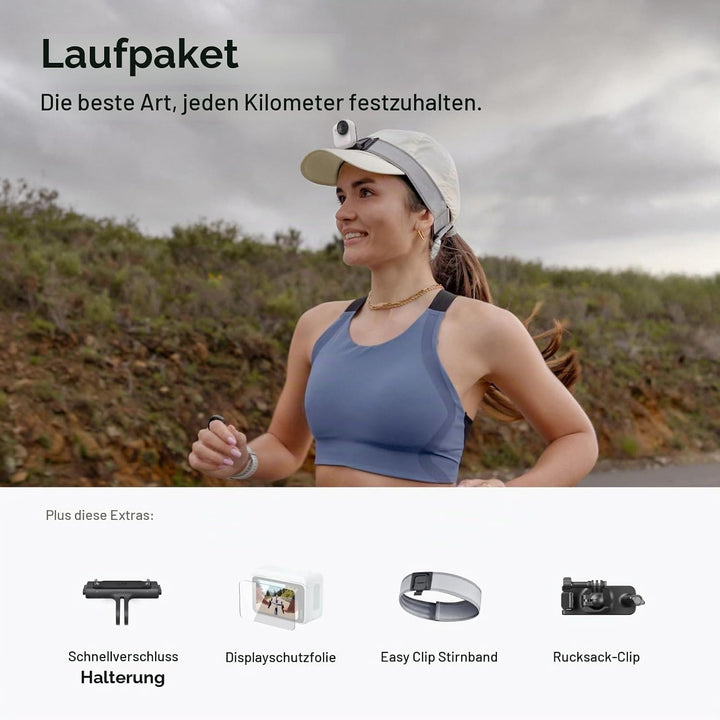 Insta360 GO Ultra Lauf-Bundle Polarweiss - freihändige 4K Mini-Cam, leicht &amp; mobil, top bei wenig Li