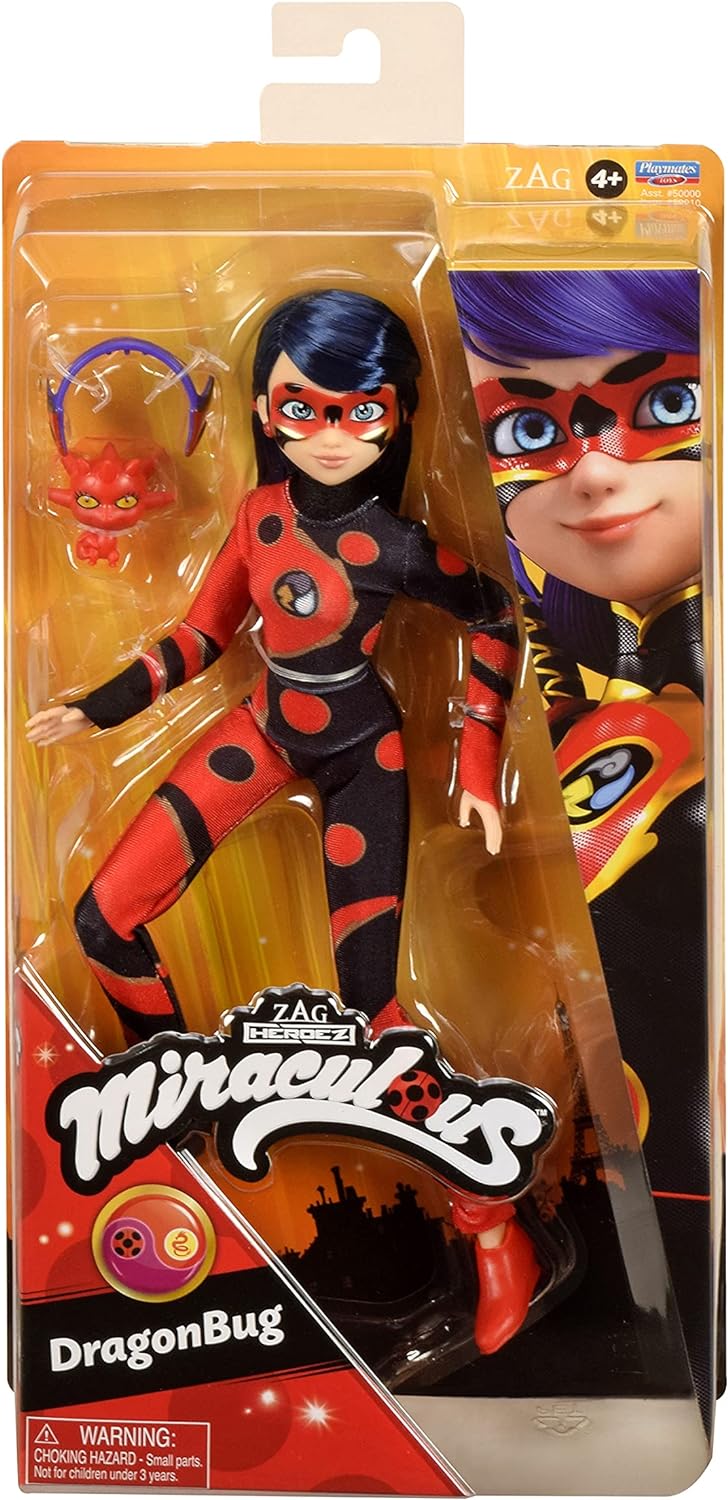 BANDAI - Miraculous Ladybug - Puppe - Dragon Bug - Ankleidepuppe mit Gelenken 26 cm - Superhelden-Pu