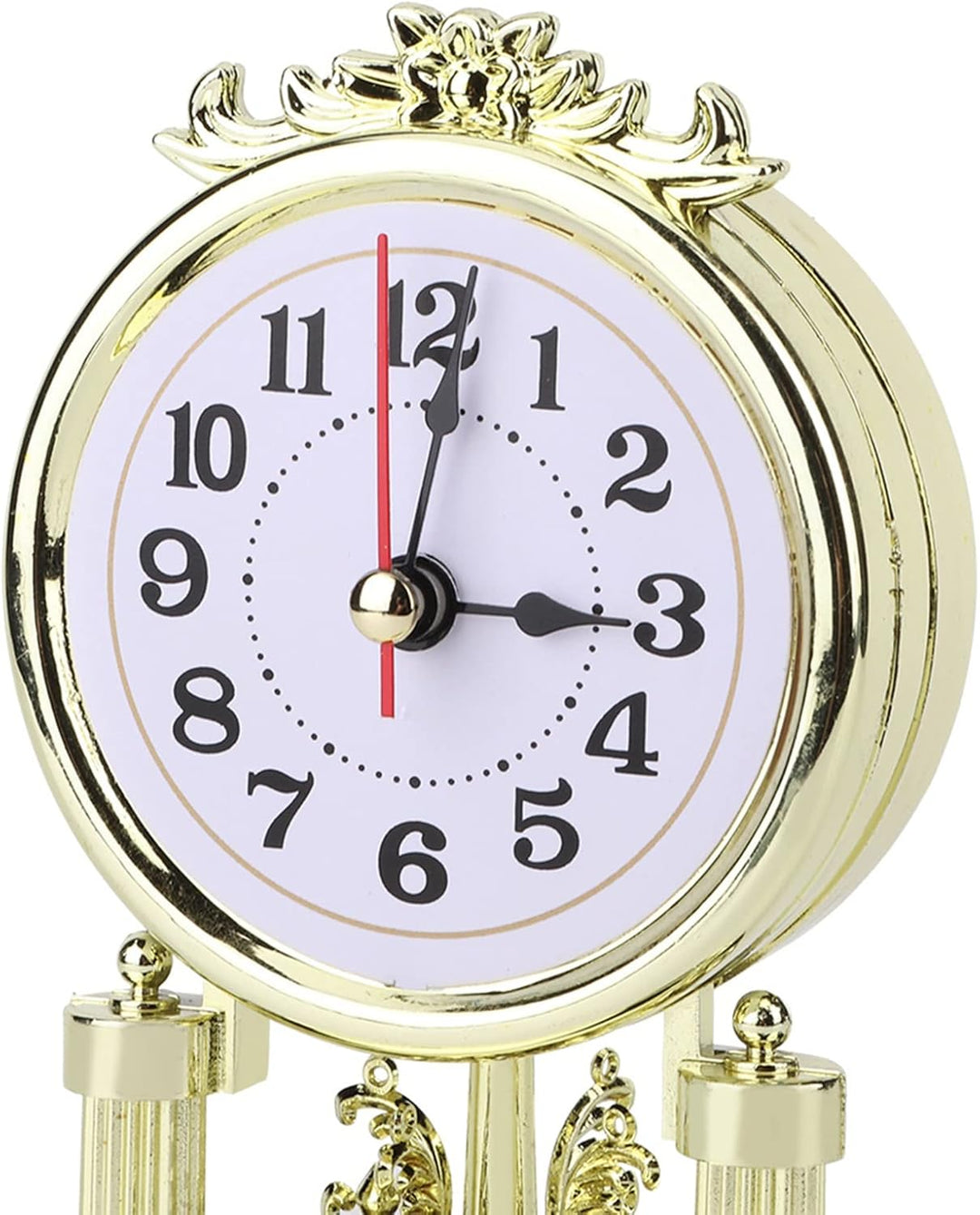 Wakects Europäische Retro-Stil Wohnzimmer Silent Uhr 11 x 17 cm Gold Kaminuhren batteriebetrieben Vi