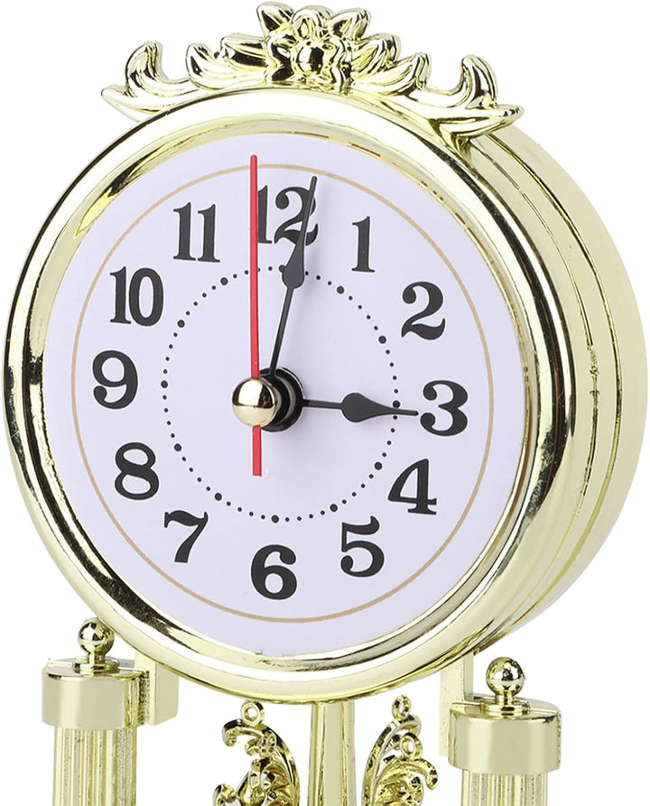 Wakects Europäische Retro-Stil Wohnzimmer Silent Uhr 11 x 17 cm Gold Kaminuhren batteriebetrieben Vi