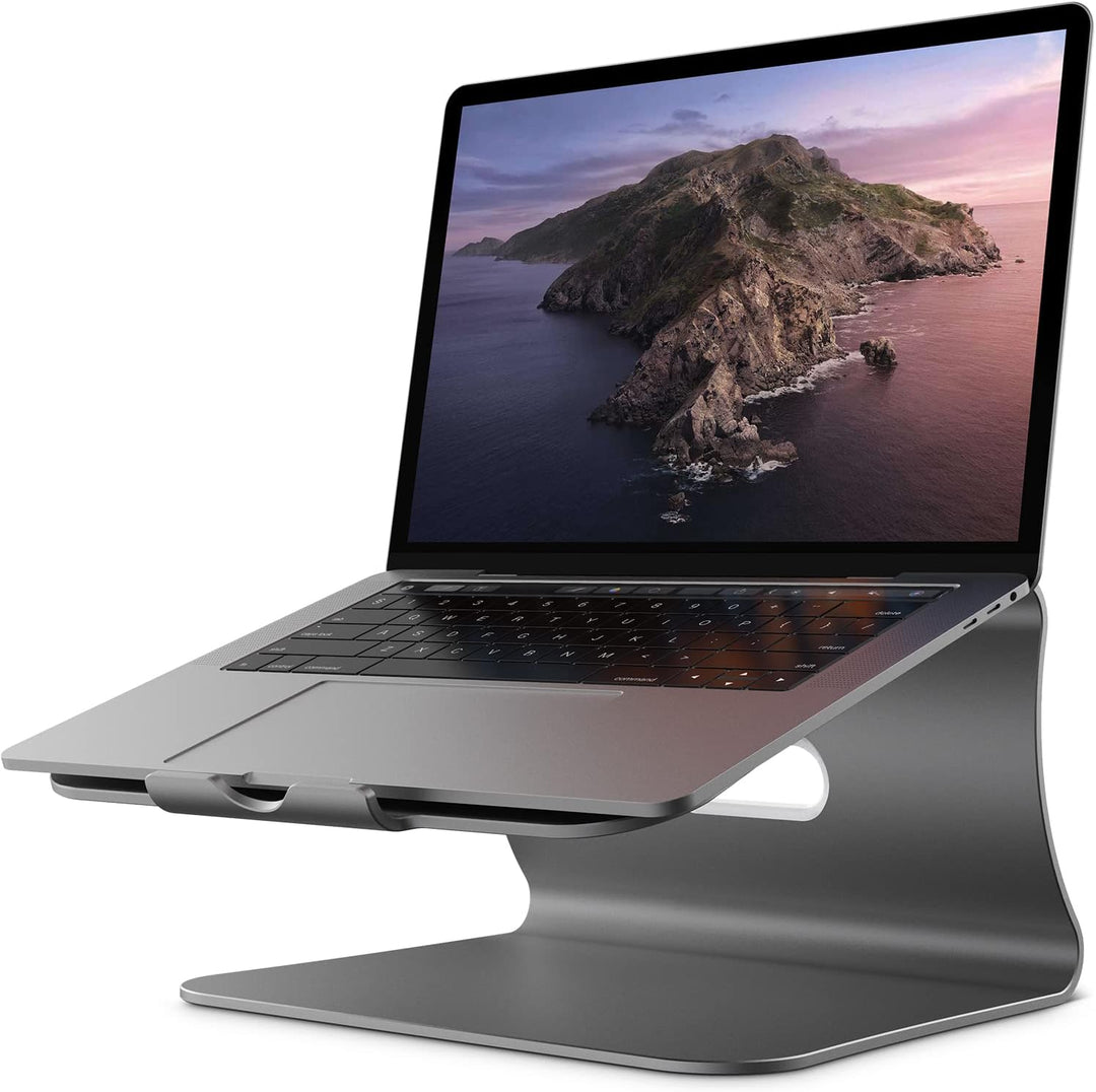 Bestand Aluminiumständer für Laptop und MacBook Desktop für Apple MacBook und alle Laptops Grau (pat