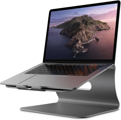 Bestand Aluminiumständer für Laptop und MacBook Desktop für Apple MacBook und alle Laptops Grau (pat