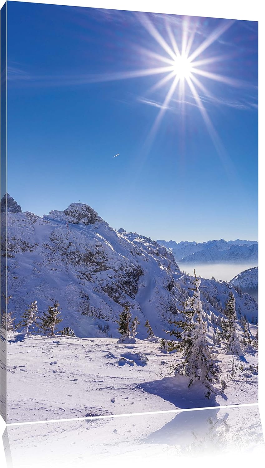 Pixxprint Tannheimer Tal, Format: 100x70 auf Leinwand, XXL riesige Bilder fertig gerahmt mit Keilrah