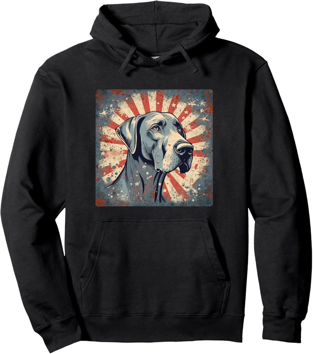 Graue Deutschedogge Vintageschild USA Pullover Hoodie