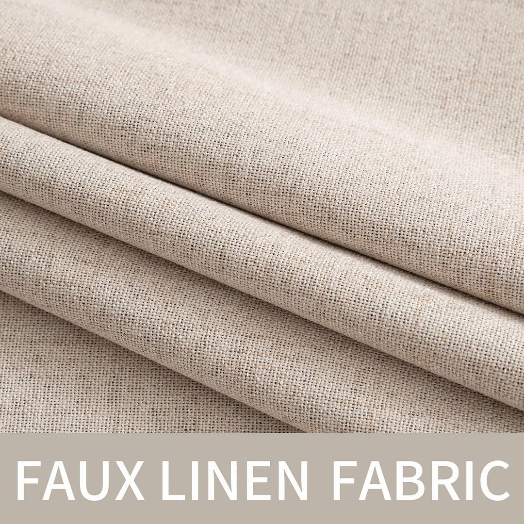 MIULEE Verdunklungsvorhänge mit ösen Gardinen Leinenoptik 2er Set 160 x 140 cm Beige Vorhang Blickdi