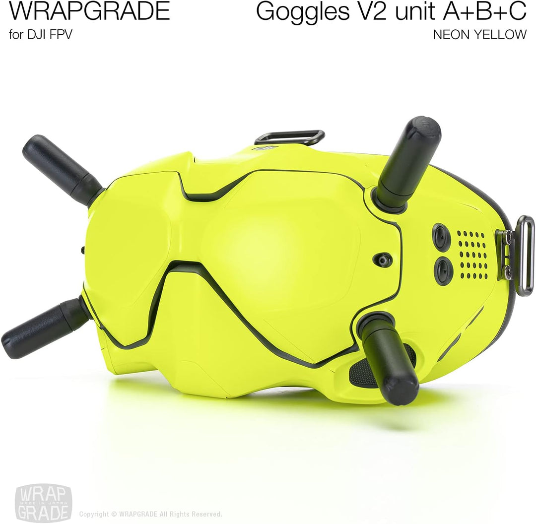 WRAPGRADE Skin Kompatibel mit DJI FPV | Goggles V2 (NEON Yellow)