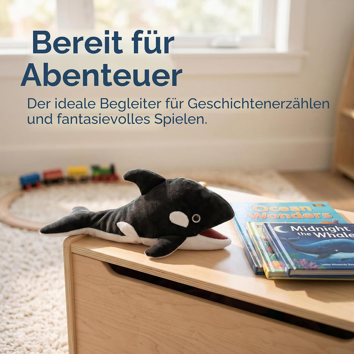 LOMTRATS Meerestier-Handpuppen für Kinder, Kleinkinder umfassen Haie, Wale usw. mit beweglichen offe