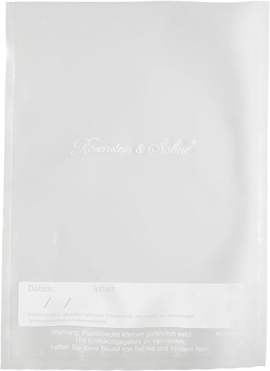 Rosenstein & Söhne Folie: 50 Profi-Folienbeutel für Balken-Vakuumierer, 28 x 40 cm (Vakuumier-Beutel