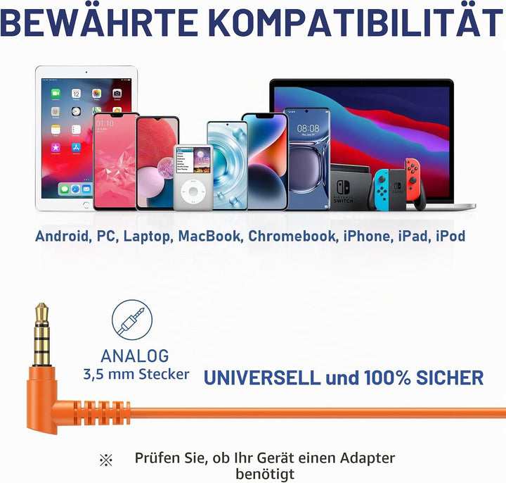 LUDOS FEROX Kopfhörer In Ear Kopfhörer mit Kabel und Mikrofon, 5 Jahre Garantie, In Ear Ohrhörer, 3,