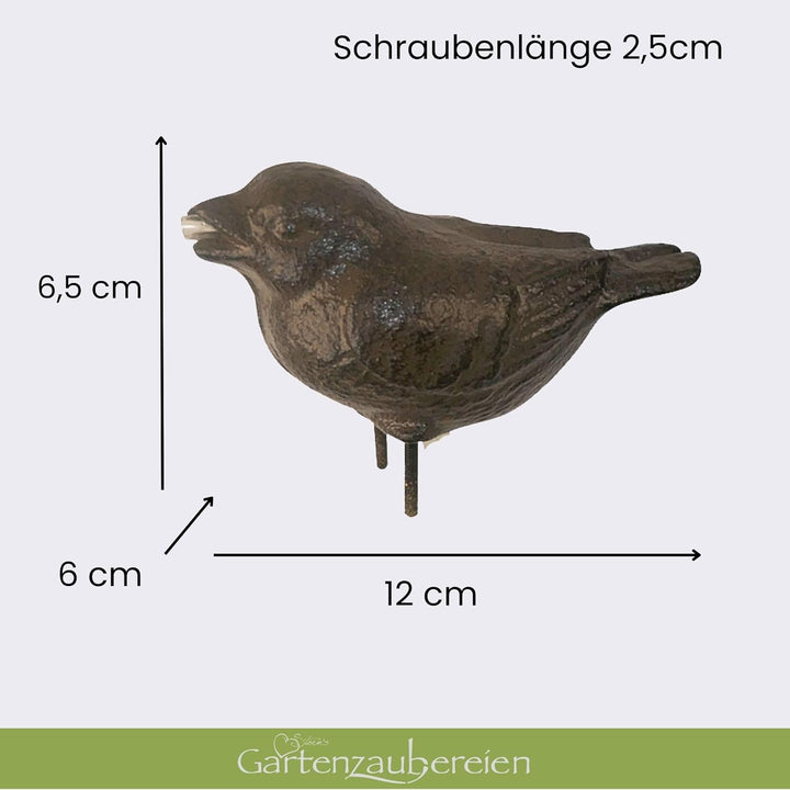 Storm's Gartenzaubereien Wasserspeier - Spatz aus Gusseisen mit Pumpe für Miniteich