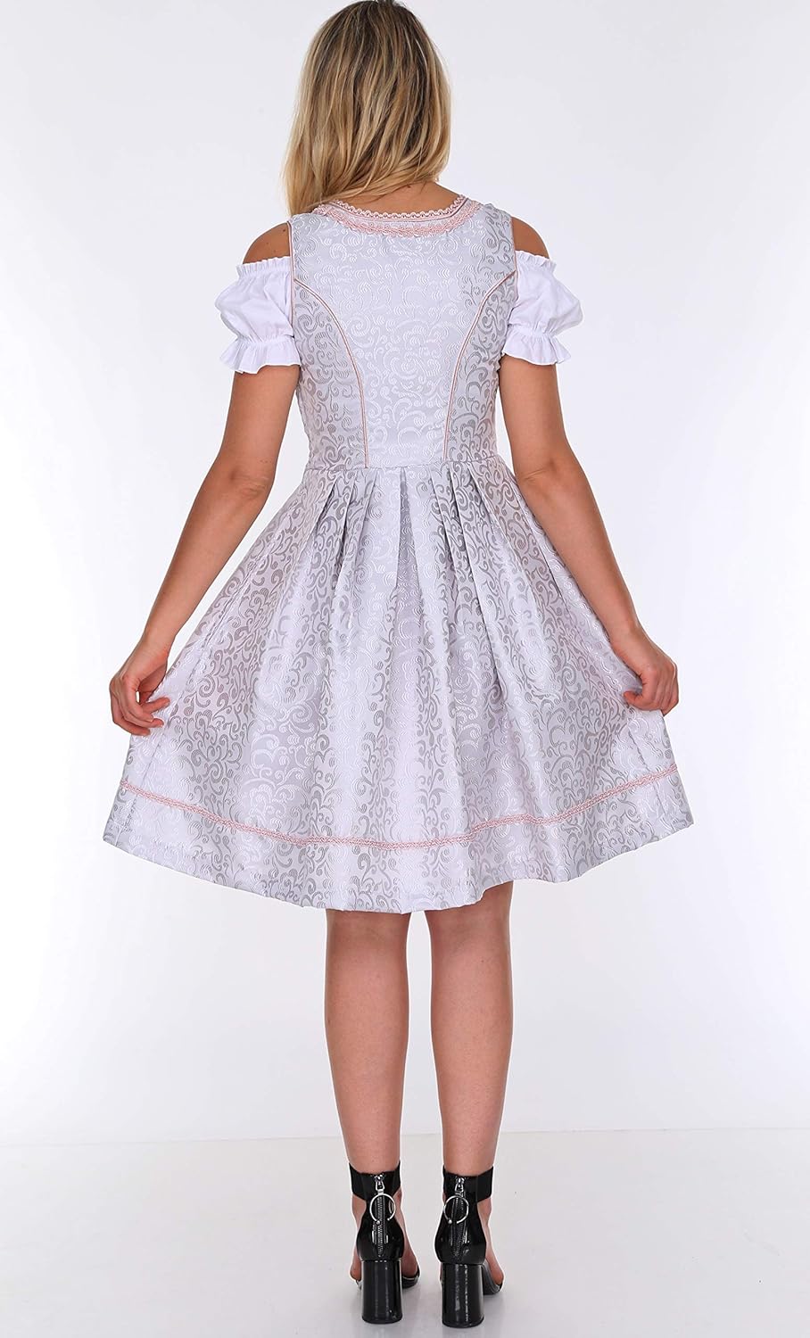 Lifos 0220 Dirndl Germandress 3Tlg. Oktoberfest Gr.34 bis 52 !ORIGINAL Grau 36, Grau 36