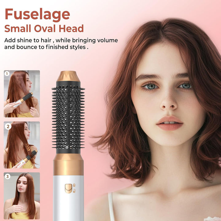 MogaWave Pro Airbrush Air Styler 6 in 1 Hair Styler, 1000W Rundbürstenföhn, Warmluftbürste, Föhnbürs
