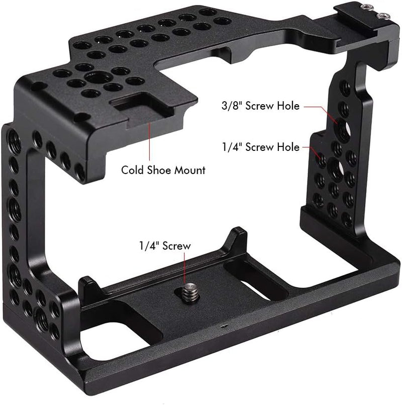 Andoer Camera Cage + Top-Griff-Kit Videofilm Filmherstellung Stabilisator Aluminiumlegierung mit kal