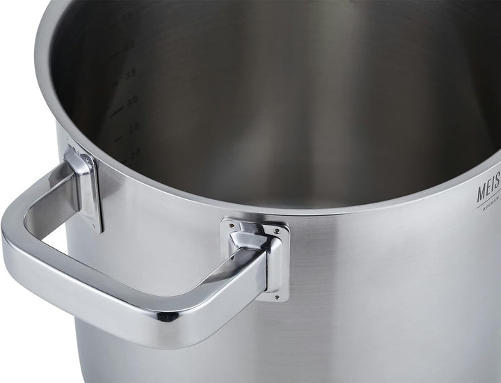 Meisterkoch Edelstahl Kochtopf gross. 20 cm Durchmesser, 5 Liter Volumen, 3-teilig, Induktion Topf |