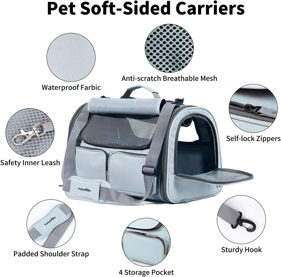 FUKUMARU Transportbox Katze, Faltbare Katzentransportbox, Transportbox Hund mit Reisetasche, Transpo
