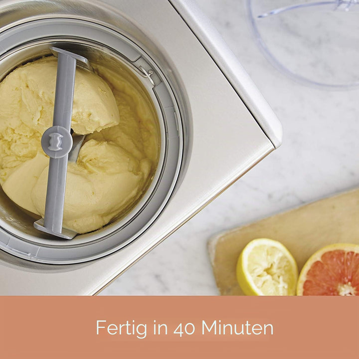 Cuisinart ICE100BCU, Ice Cream, Yoghurt and, 1.5L-Silver Professional Gelato, Eiscreme, Frozen Joghu