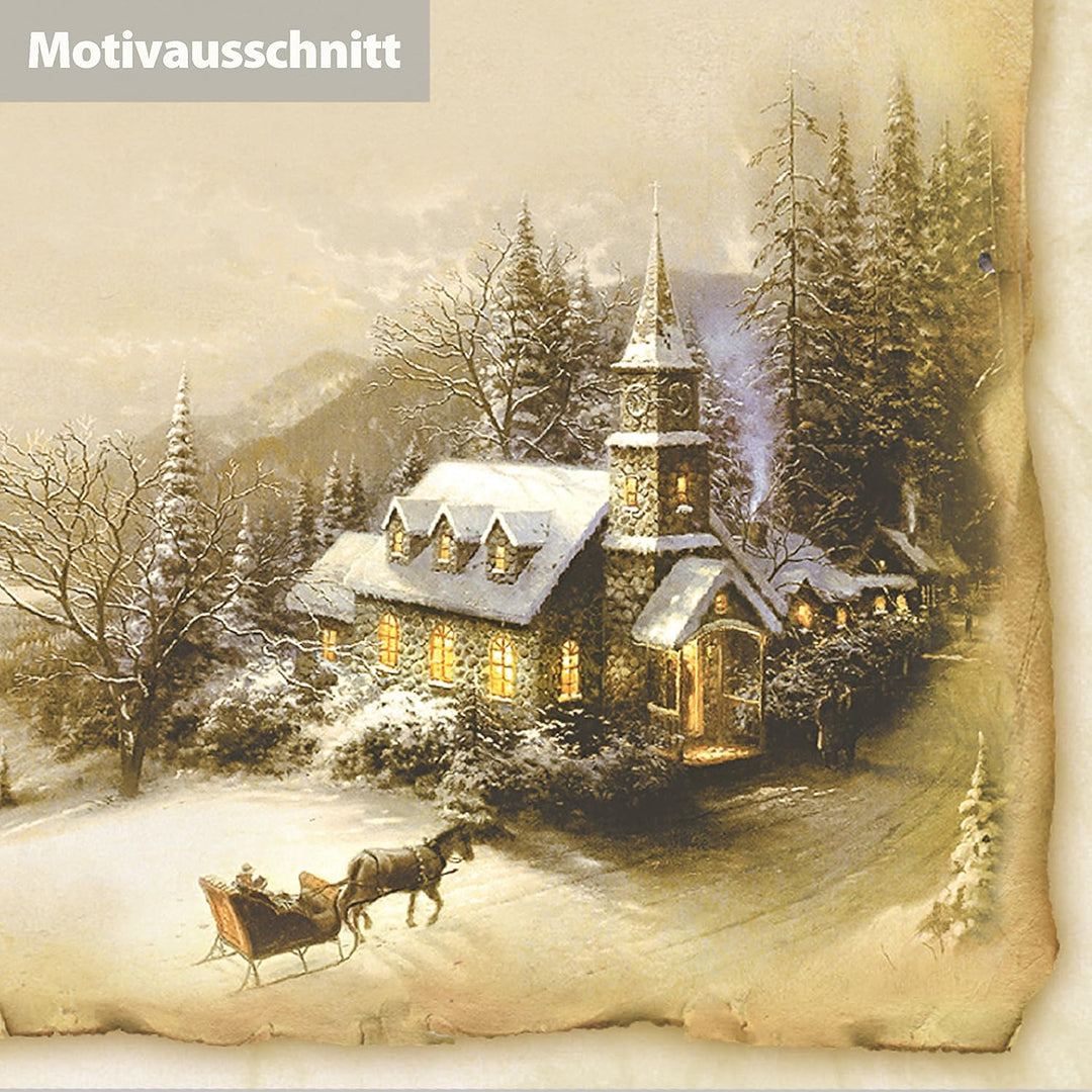 TATMOTIVE 50-er Set Weihnachtskarten Klappkarten Grusskarten Set Motiv Winteridylle Frohe Weihnachte