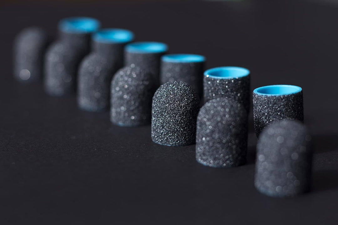 LALILL Schleifkappen LUX ABS 13mm 120 Körnung 100 Stk. Kappen für die Fräsmaschine - graphit Schleif