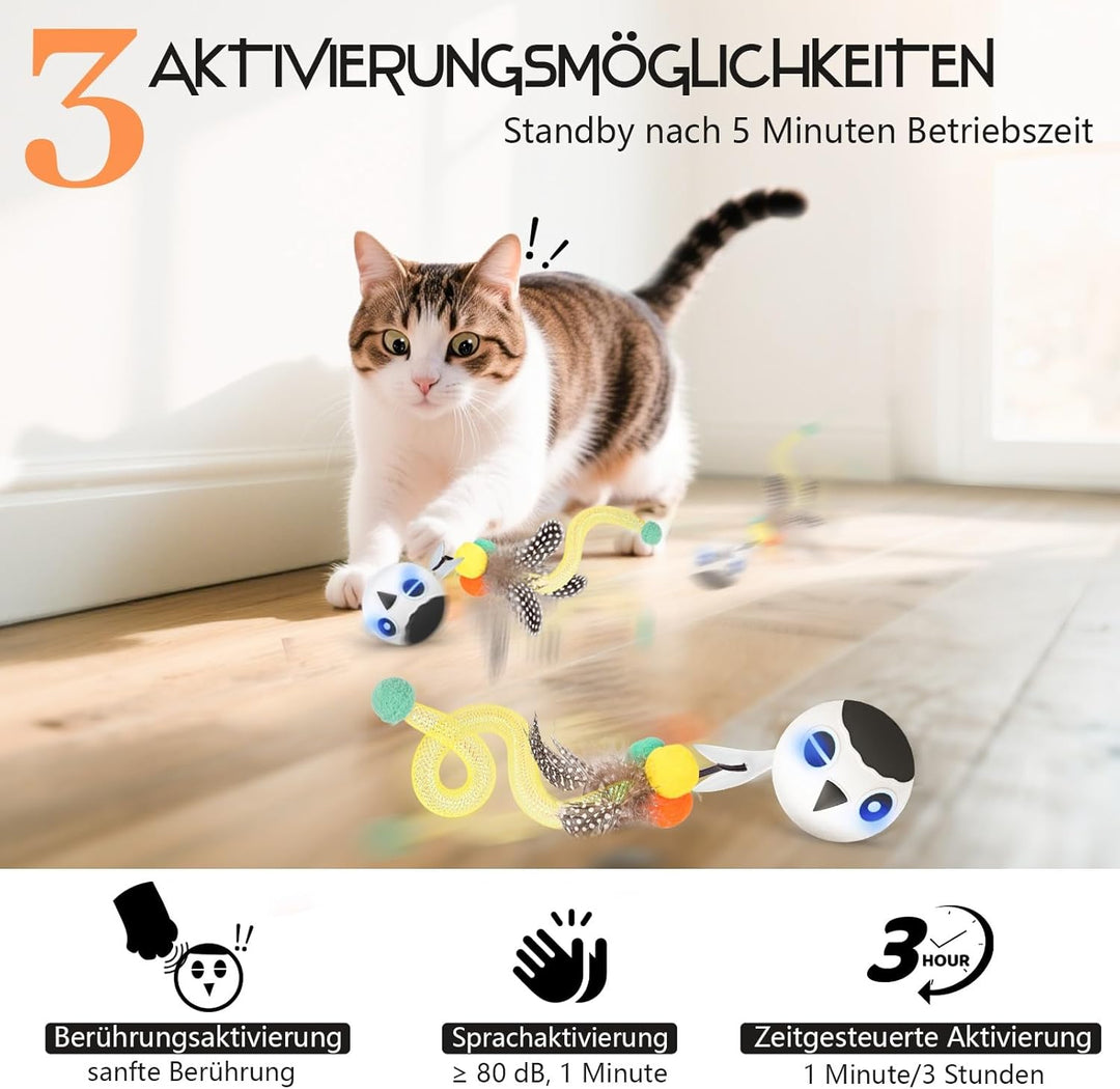 katzenspielzeug Ball, Interaktives Katzenspielzeug, katzenball elektrisch, Automatisch Beweglicher V