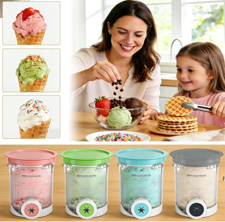4 Stück Behälter für Ninja Swirl by CREAMi – Kompatibel mit Ninja NC700 NC701EU – 480ml Eiscreme Pin