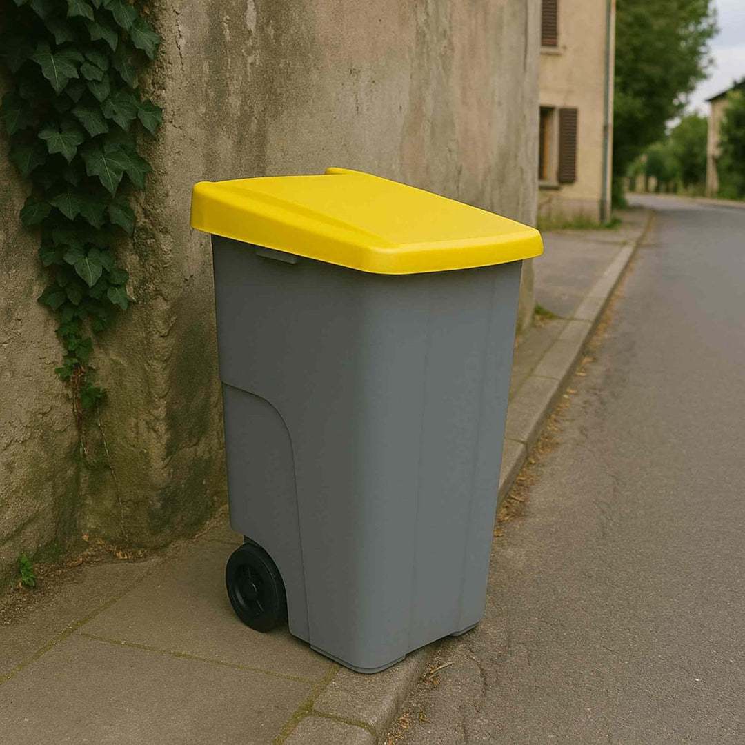 Well Home Recyclingbehälter, 110 Liter, geschlossen, Gelb, 88 x 57 x 42 cm