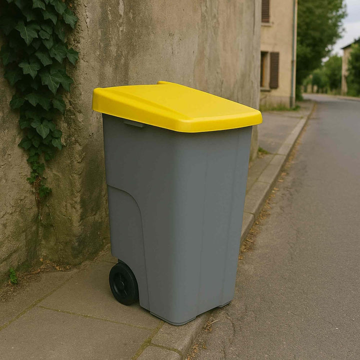 Well Home Recyclingbehälter, 110 Liter, geschlossen, Gelb, 88 x 57 x 42 cm