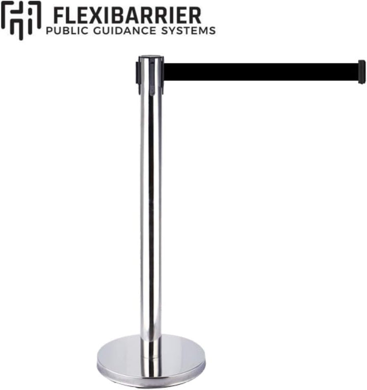 2-Stück-Set FLEXIBARRIER Personenleitsystem Absperrständer Krom -Ecoline- 2m Gurtlänge *schwarz*, Ab