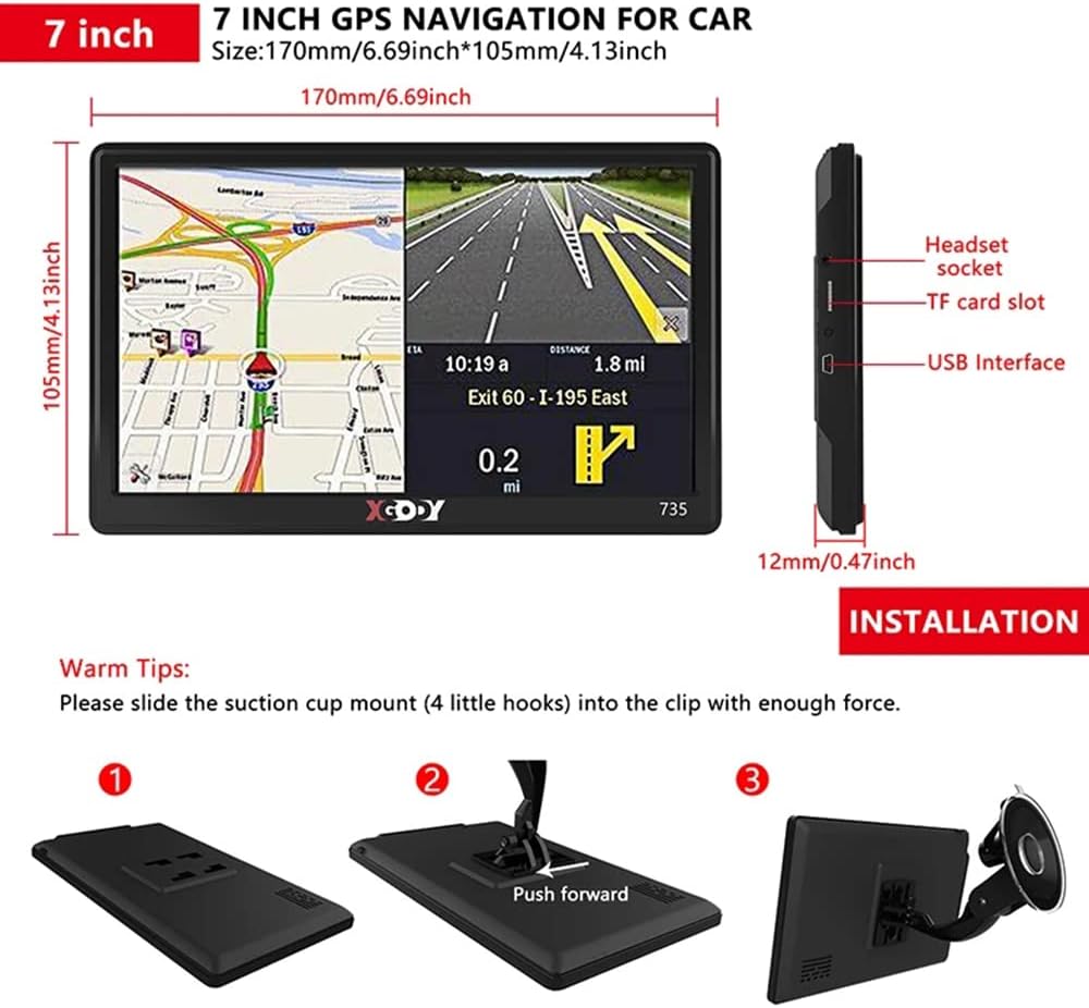 Navigationsgeräte für Auto,GPS LKW Navigationsgeräte,Camper Navigationssystem,7 Zoll Navi für Auto 2