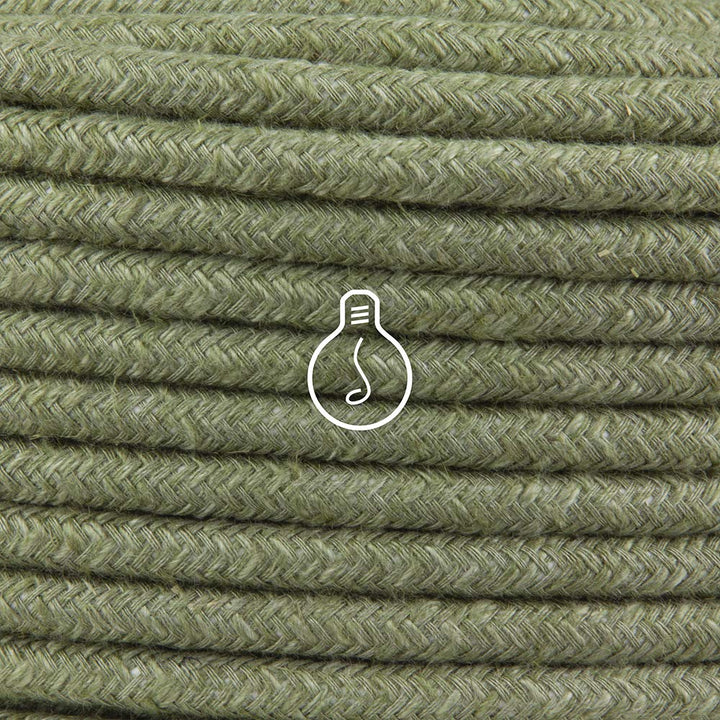 Amarcords - Textilkabel für Lampen ORIGAN, rund, Hanf, 5 Meter, mit 2 Leiter 2x0,75 - Stoffkabel mit